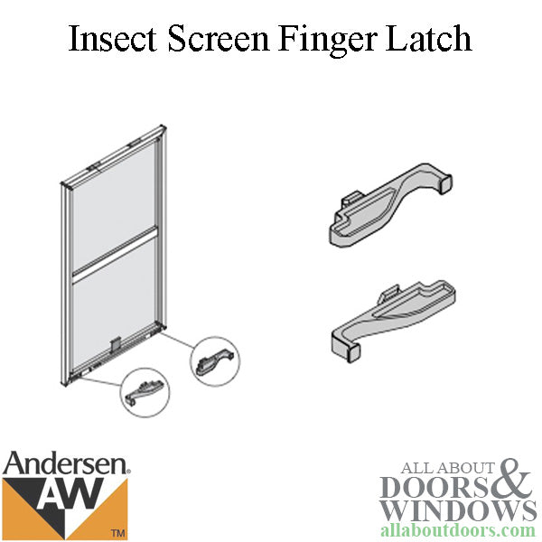 Andersen 200 Series Tilt-Wash Insect Screen Finger Latch - Stone
