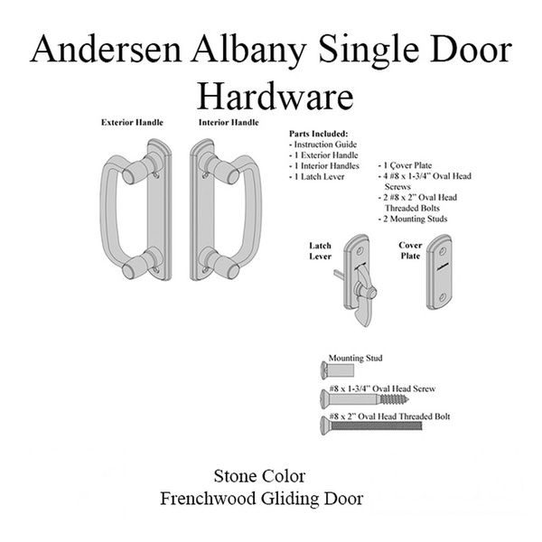 Andersen Frenchwood Gliding Door Trim Hardware, Albany, 2 Pa