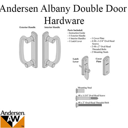 Andersen Frenchwood Gliding Door Trim Hardware, Albany, 4 Pa