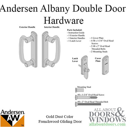 Andersen Frenchwood Gliding Door Trim Hardware, Albany, 4 Pa