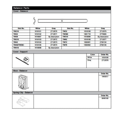 Andersen Tilt-Wash Sash Balancer Cover Support - Gray
