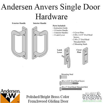 Andersen Frenchwood Gliding Door Trim Hardware, Anvers 2 Pan
