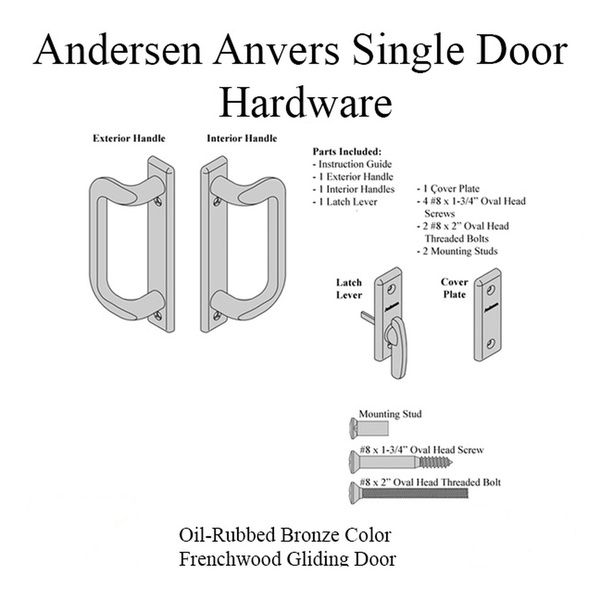 Andersen Frenchwood Gliding Door Trim Anvers 2 Panel Interior & Exterior - Oil Rubbed Bronze