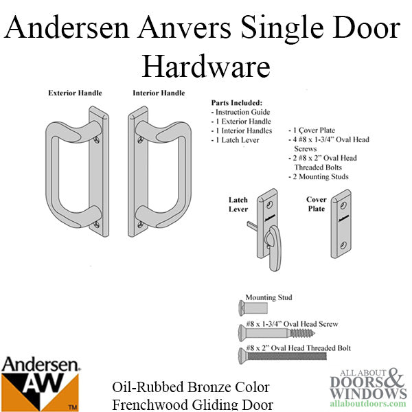 Andersen Frenchwood Gliding Door Trim Anvers 2 Panel Interior & Exterior - Oil Rubbed Bronze
