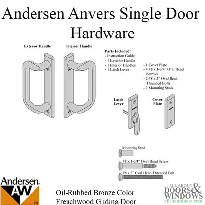 Andersen Frenchwood Gliding Door Trim Anvers 2 Panel Interior & Exterior - Oil Rubbed Bronze