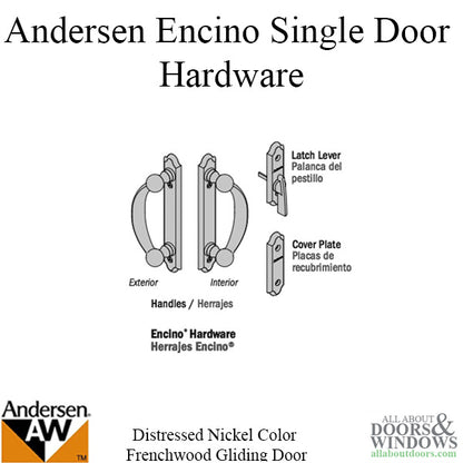 Andersen Frenchwood Gliding Door Trim Encino, 2 Panel Interior & Exterior - Distressed Nickel