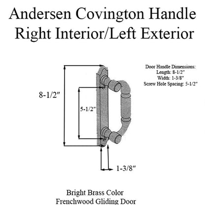 Andersen Frenchwood Gliding Door - Handle - Covington - Right Interior/Left Exterior - Bright Brass