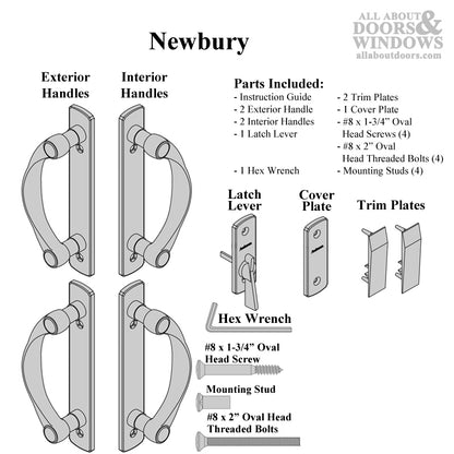 Andersen Newbury 4 Panel Gliding Door Hardware Set - Antique Brass