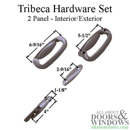 Andersen 2 Panel Gliding Door Tribeca Interior/Exterior Hardware Set - Stone