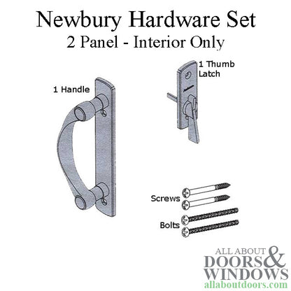 Andersen Newbury 2 Panel Gliding Door Trim Hardware, INTERIOR ONLY - Bright Brass