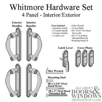 Andersen 4-Panel Gliding Door Interior/Exterior Trim Whitmore Hardware Set - Oil-Rubbed Bronze