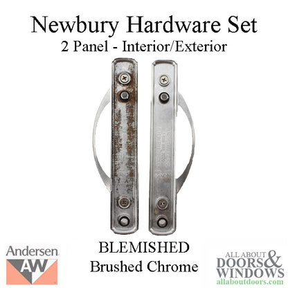 Blemished Andersen Newbury 2 Panel Gliding Door Hardware Set - Brushed Chrome