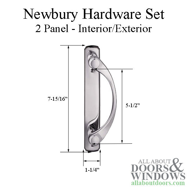 Blemished Andersen Newbury 2 Panel Gliding Door Hardware Set - Brushed Chrome