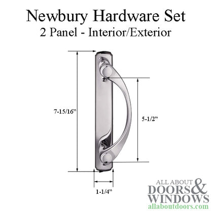 Blemished Andersen Newbury 2 Panel Gliding Door Hardware Set - Brushed Chrome