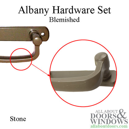 Blemished - Andersen Albany 2-Panel Gliding Door Interior/Exterior Trim Hardware Set - Stone