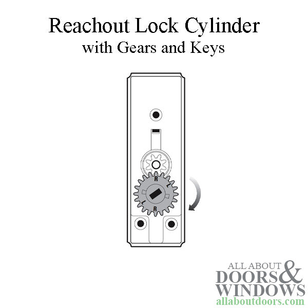 Andersen 5-Pin Reachout Lock Cylinder with Keys - Bright Brass