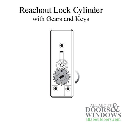 Andersen 5-Pin Reachout Lock Cylinder with Keys - Bright Brass