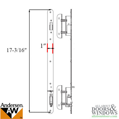 Andersen A-Series Passive Multipoint Lock Receiver For 4 Panel Sliding Doors