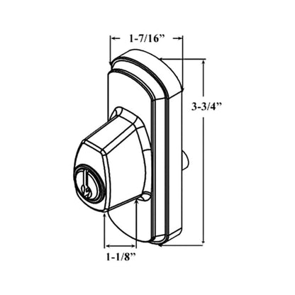 Andersen Gliding Door Albany Exterior Lock Assembly w/ Keys - Keyed Alike, Right Hand - White