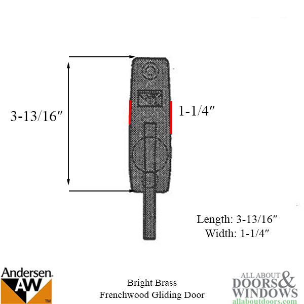 Andersen Frenchwood Gliding Door - Thumb Latch - Whitmore -