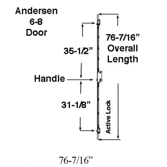 Andersen Multipoint Lock for A-Series Hinged Doors, 76-7/16", 2008-Present