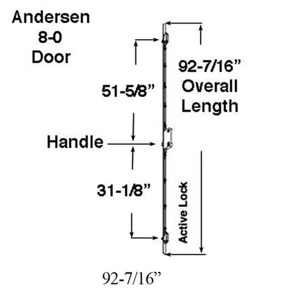 Andersen Multipoint Lock for A-Series Hinged Doors, 92-7/16", 2008-Present