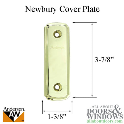 Andersen Gliding Door Cover Plate, Newbury Style - Polished Brass