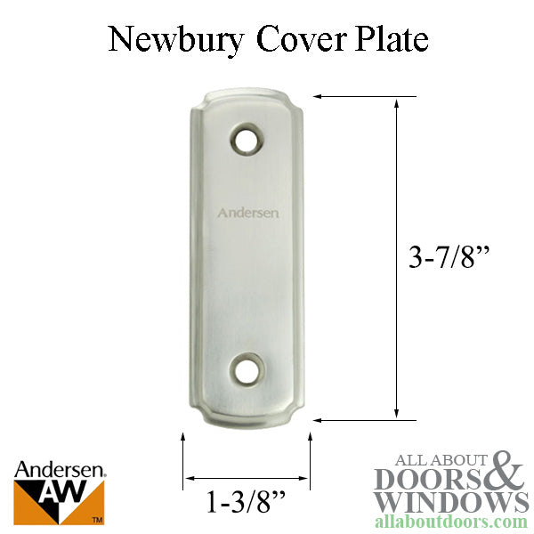 Andersen Gliding Door Cover Plate, Newbury Style - Brushed/Satin Nickel