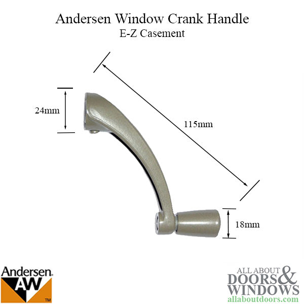 Andersen Window Improved/E-Z Casement Crank/Handle - Classic Style - Stone