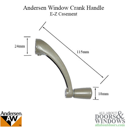 Andersen Window Improved/E-Z Casement Crank/Handle - Classic Style - Stone