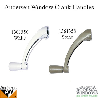 Andersen Window Improved/E-Z Casement Crank/Handle - Classic Style - Stone