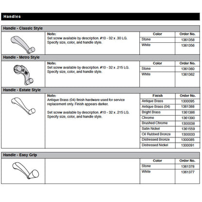 Andersen Window Improved/E-Z Casement - Crank/Handle - Easy