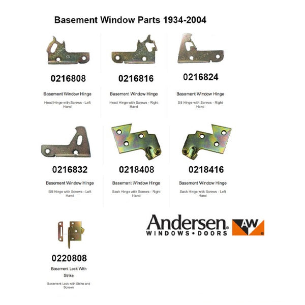 Sill Hinge - Right 7205-3, Andersen Basement/Utility Window