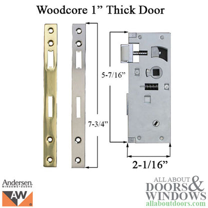 Andersen 43077 Traditional Storm Door Handle Set for Woodcore Doors, Blemished - Polished Brass