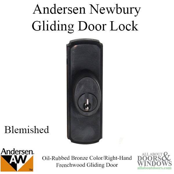 Andersen Frenchwood Gliding Door Hardware, Newbury/Lock Assembly w/keys - Oil Rubbed Bronze - RH - BLEMISHED