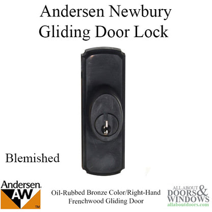 Andersen Frenchwood Gliding Door Hardware, Newbury/Lock Assembly w/keys - Oil Rubbed Bronze - RH - BLEMISHED