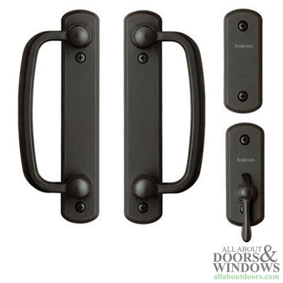 Andersen Frenchwood Gliding Door Handle Set Albany Interior and Exterior Black Blemished