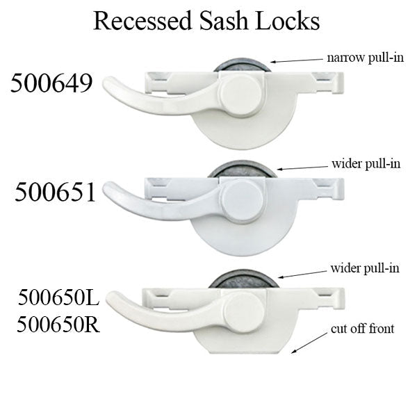 Recessed Sash Lock, 2-3/16" Atrium, Left Hand