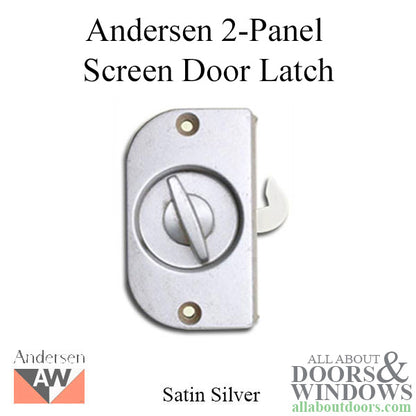 Blemished Andersen 2 Panel Patio Door Screen Latch / Lock - Satin Silver
