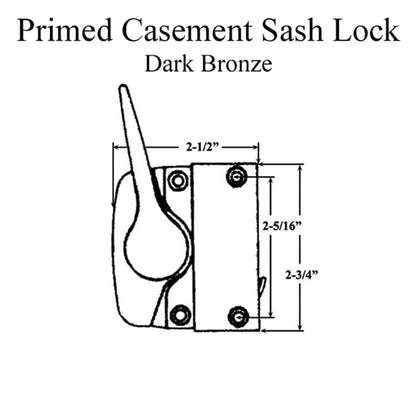 Andersen Left Hand Primed Casement Sash Lock - Dark Bronze