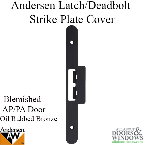 Andersen Latch & Deadbolt Strike Plate Cover, AP/PA - Oil Rubbed Bronze - BLEMISHED