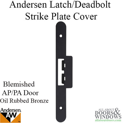 Andersen Latch & Deadbolt Strike Plate Cover, AP/PA - Oil Rubbed Bronze - BLEMISHED
