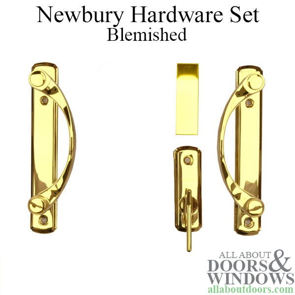 Blemished Andersen Newbury 2-Panel Gliding Door Hardware Set - Bright Brass