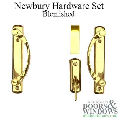 Blemished Andersen Newbury 2-Panel Gliding Door Hardware Set - Bright Brass