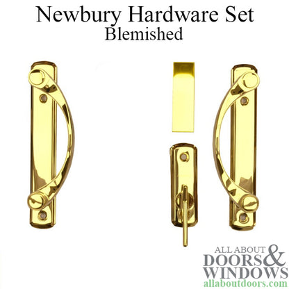 Blemished Andersen Newbury 2-Panel Gliding Door Hardware Set - Bright Brass