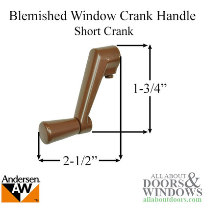 Blemished Andersen Window Crank Handle, Short Shank - Bronze
