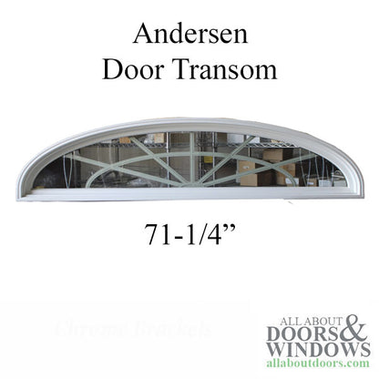 Andersen Door Transom Unit Size 71-1/4 x 16-3/4, Clear Glass with Grid and I/S casing Applied