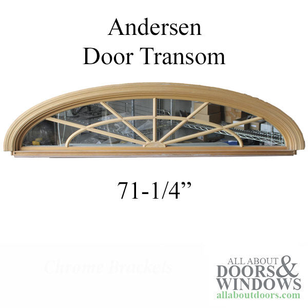 Andersen Door Transom Unit Size 71-1/4 x 16-3/4, Clear Glass with Grid and I/S casing Applied