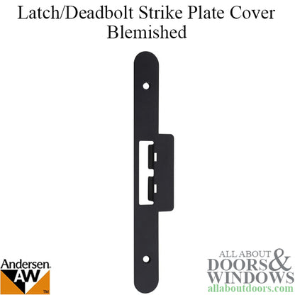 Blemished Andersen Latch & Deadbolt Strike Plate Cover, AP/PA Double Door - Black