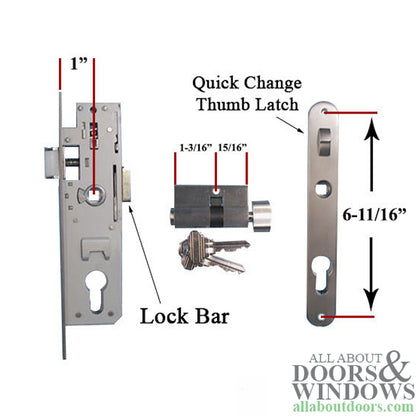 Blemished Andersen/Emco Mortise Lock Handleset Replacement for Doors Made After 2004